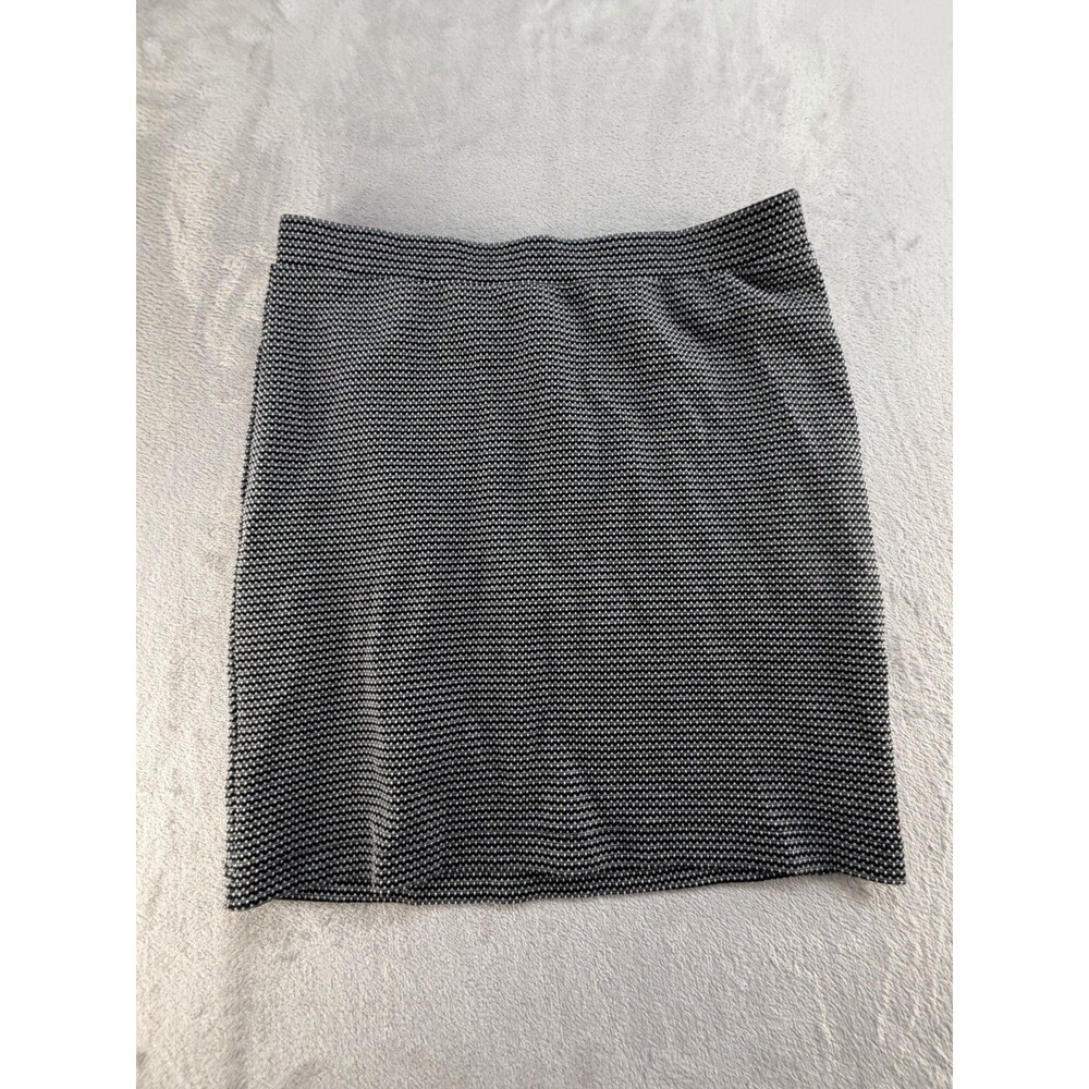 Loft Outlet Mini Skirt Womens Large White & Black Herringbone Preppy Career